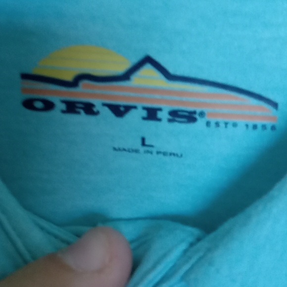 Orvis Classic Polo Size L Blue/Green - Picture 3 of 4
